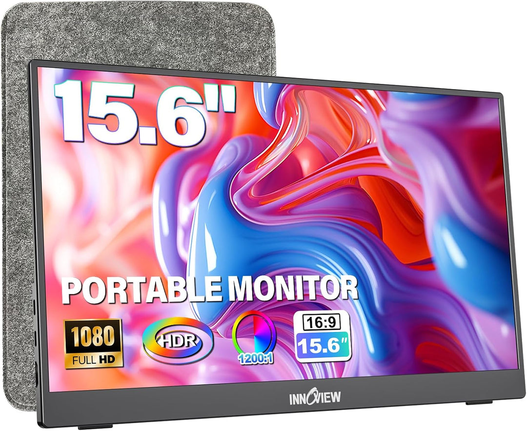 InnoView Monitor portátil de 15.6" 1080P para portátil con fund...