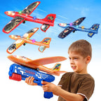Paquete de 3 lanzadores de aviones de espuma de 12.6 pulgadas con 3 calcomanías de bricolaje, avión LED planeador, juguetes para niños y niñas de 4, 5, 6, 7, 8, 9, 10, 11, 12 años