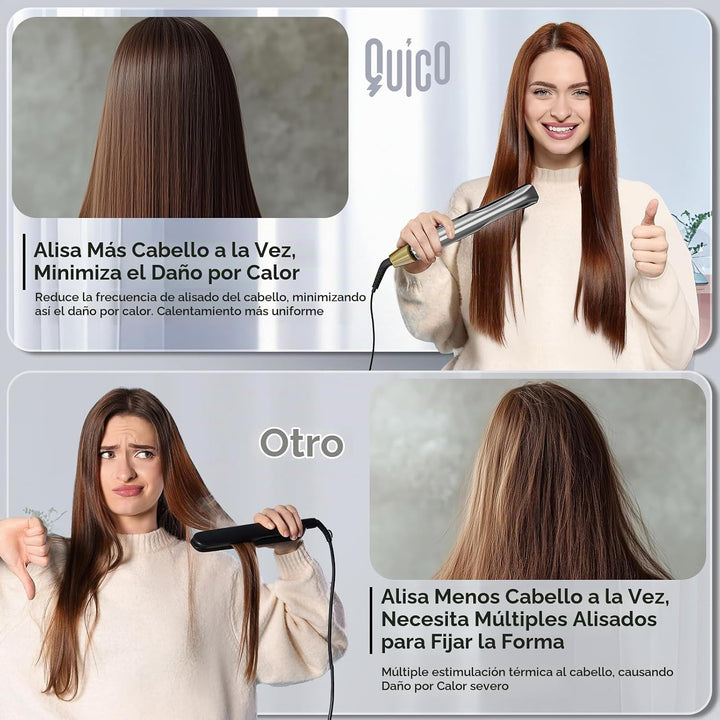 Quico Alisador de pelo, plancha plana profesional con cuidado del c...