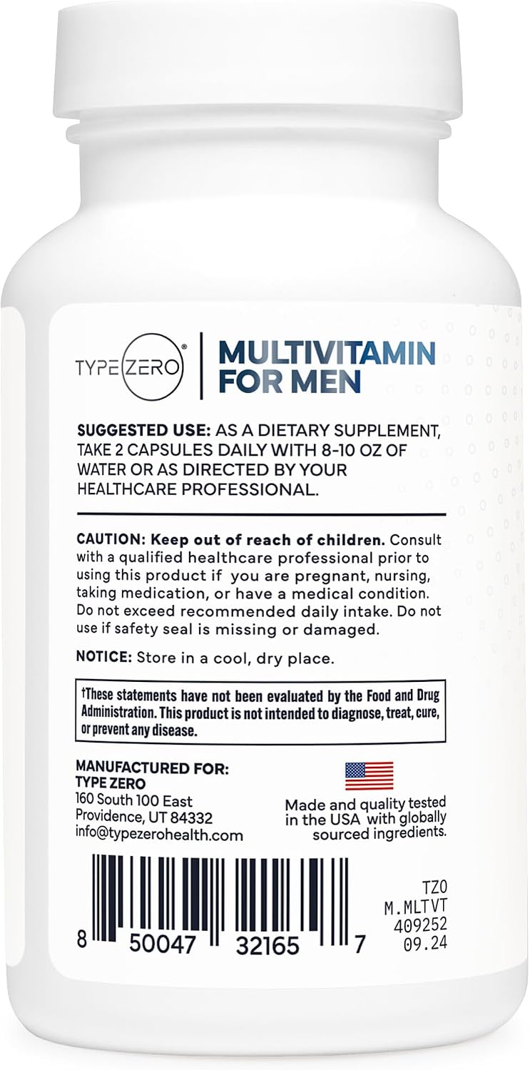 Type Zero Cápsulas multivitamínicas para hombres (120 cápsulas) (12...