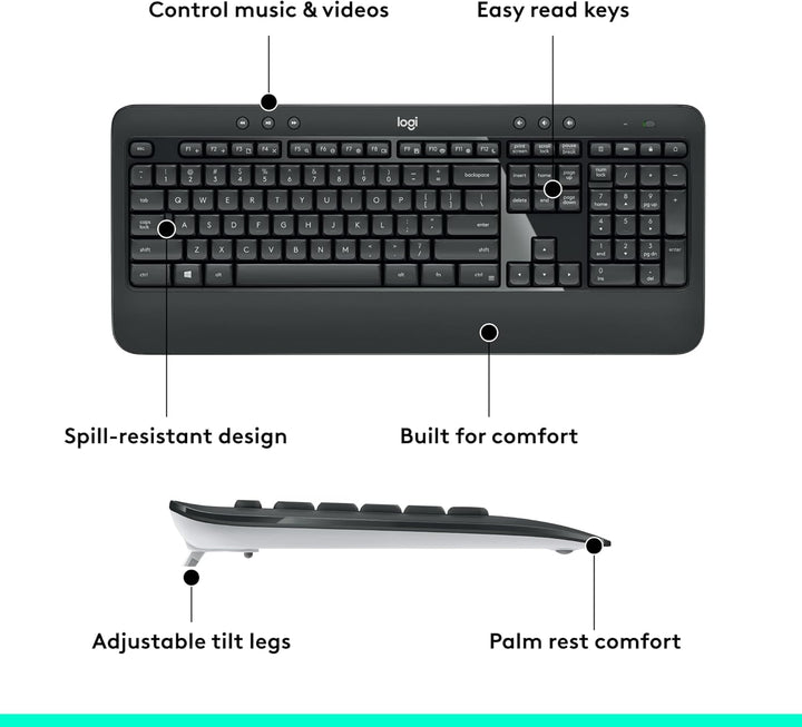 Logitech MK540 Combo avanzado de teclado y mouse inalámbricos para...