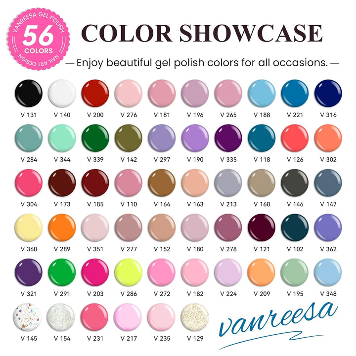 VANREESA Kit de esmalte de uñas de gel con luz UV, 74 piezas, juego...