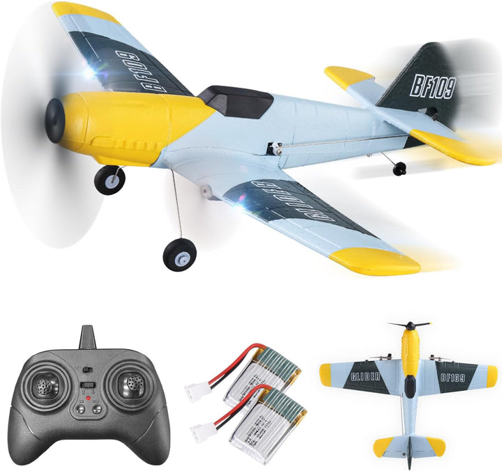 BEZGAR Avión RC de 3 Canales, Drones para Niños, Avión de Control R...