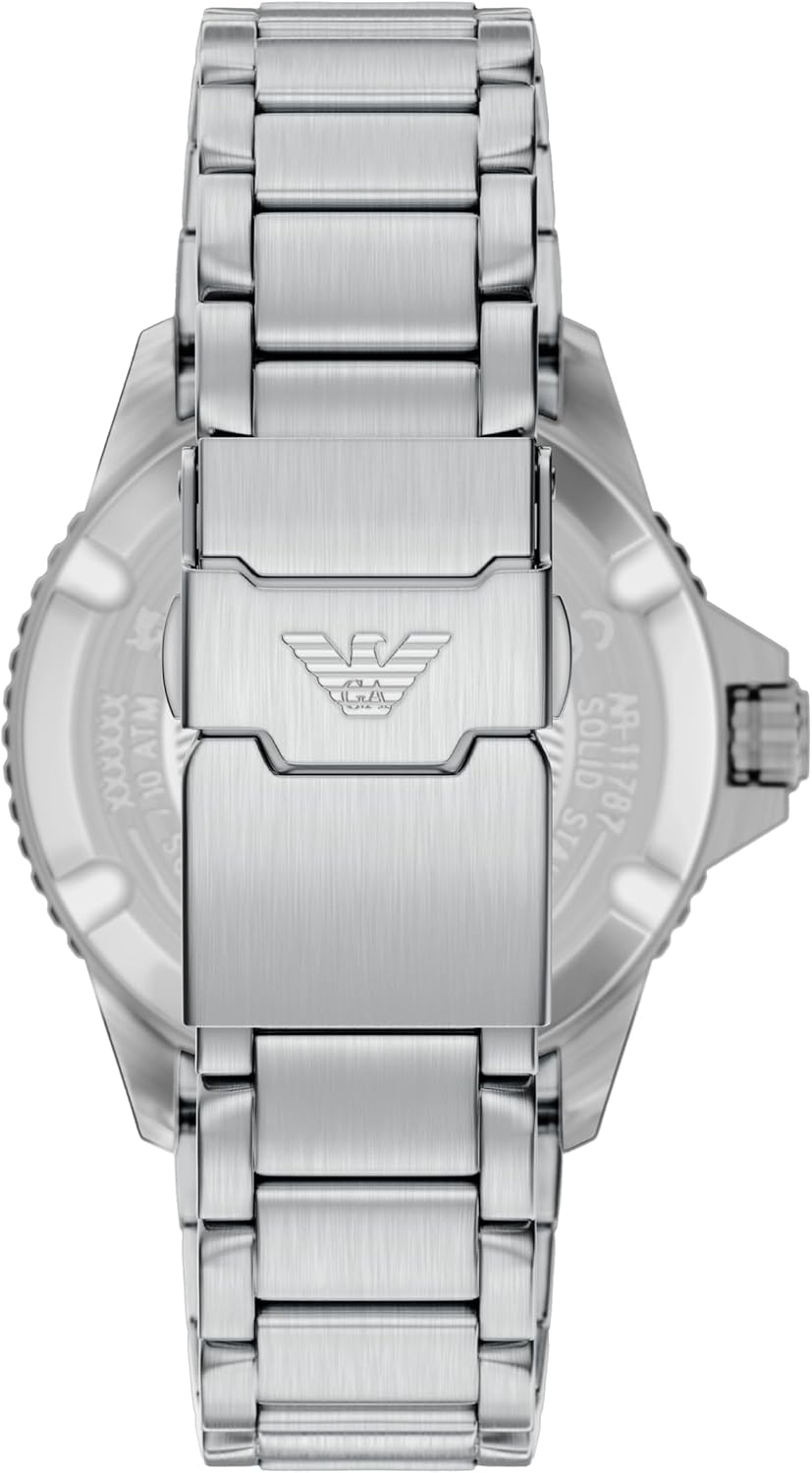 Reloj Emporio Armani World Explorer de acero inoxidable, tres agujas y energía solar
