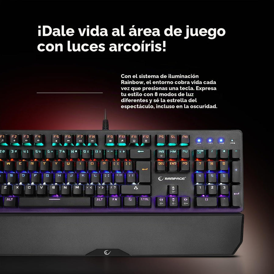 RAMPAGE GEAR KB-R86 Umbra Teclado mecánico para juegos \u2013 Inter...
