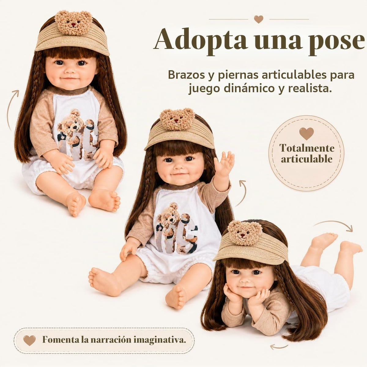 DOLLHOOD Muñecas Reborn Baby – Muñeca realista de silicona de vinilo realista de 18 pulgadas con brazos y piernas movibles completa con accesorios, gran regalo para niños (Noah James)