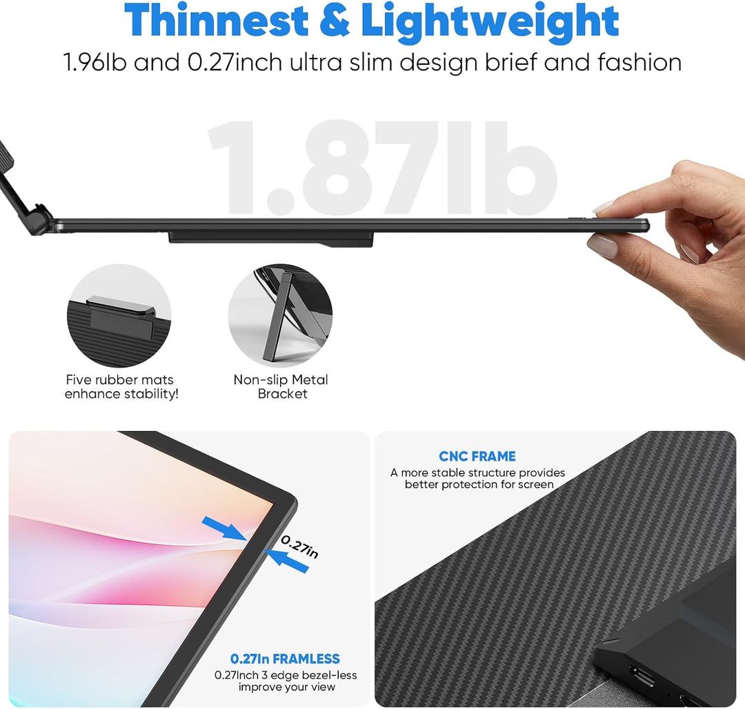 Extensor de pantalla para laptop, monitor portátil FHD 1080P de 14...