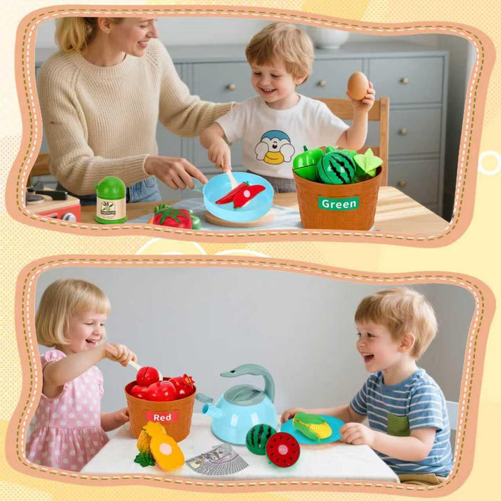 Juego de 90 accesorios de cocina, cocina de simulación con ollas, s...