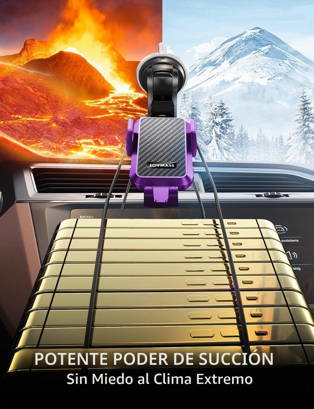 JOYMASS Cargador inalámbrico de coche, soportes de teléfono para tu automóvil, soporte de teléfono de sujeción automática de 15 W, accesorios de automóvil para iPhone 16 15 14 13 12 Mini Pro Max