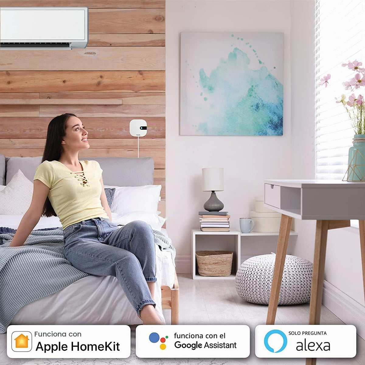Sensibo Air - Controlador de aire acondicionado inteligente. Certificado Apple HomeKit. Instalación en 60 segundos. Mantiene características de confort y ahorro de energía. Compatible con Google