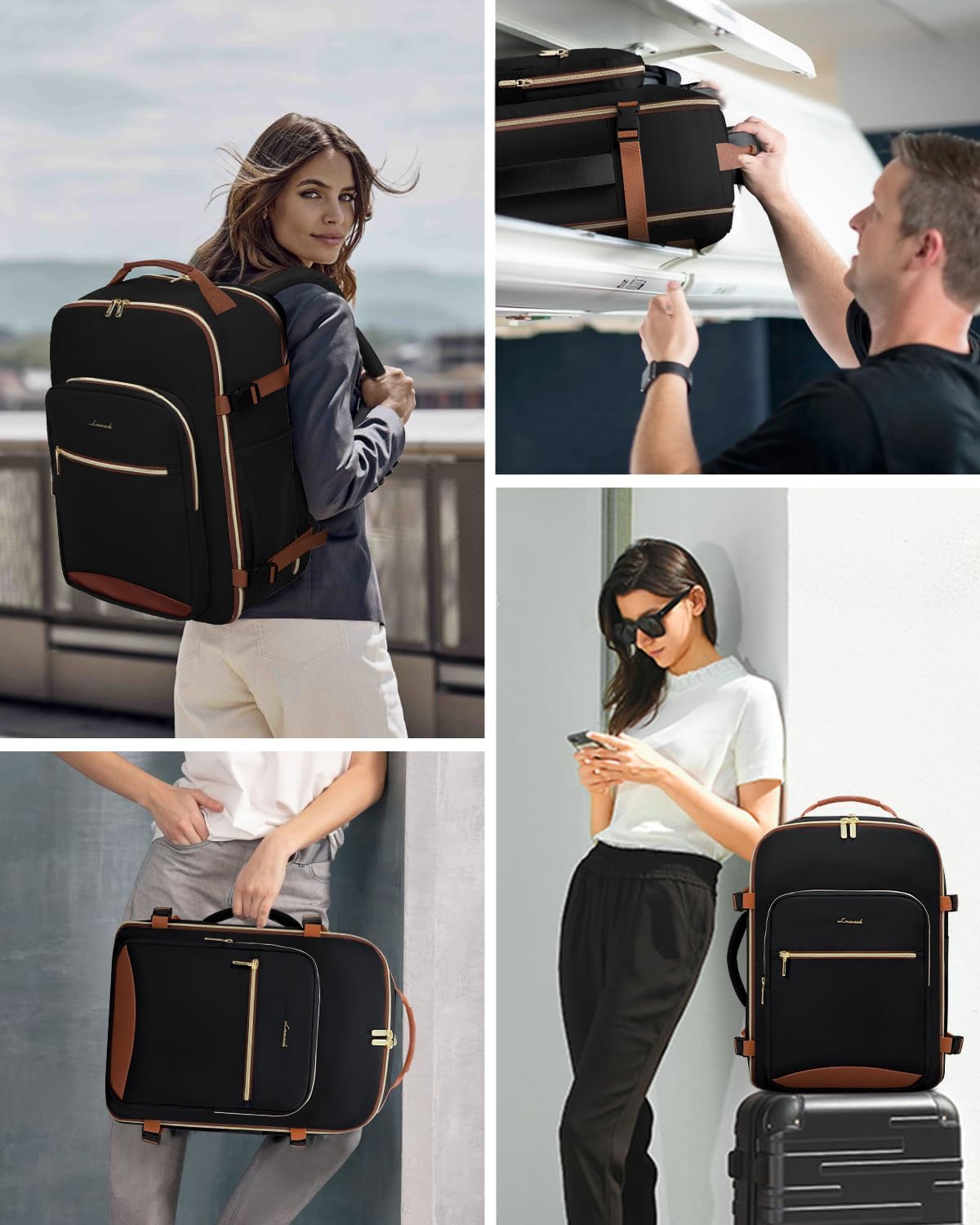 LOVEVOOK Mochila de equipaje de mano artículo personal bolsa de via...