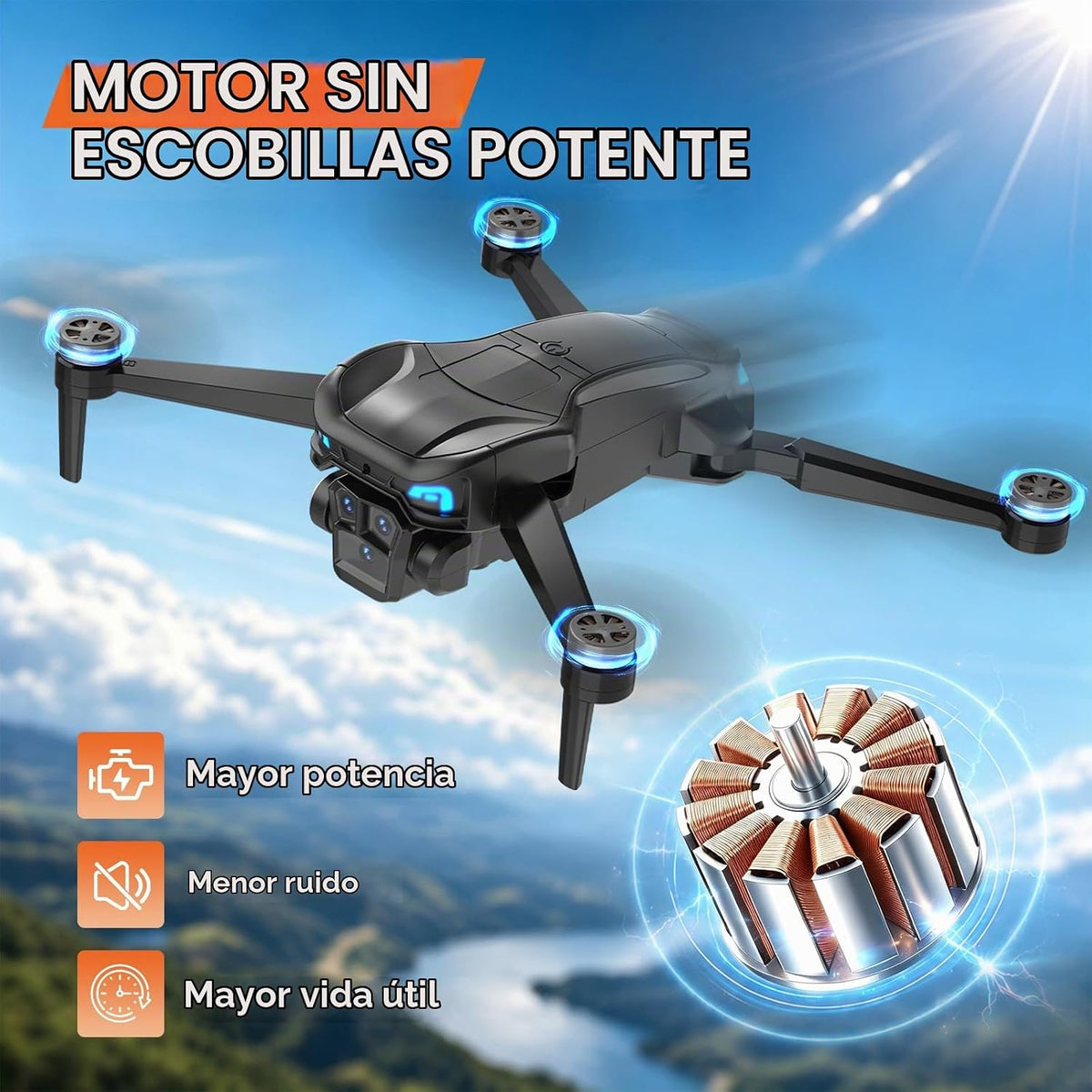 Drone con cámara para adultos 4K, dron GPS con controlador de pantalla de 4.5 pulgadas, motor sin escobillas, retorno automático GPS, cuadricóptero RC plegable con 60 minutos de tiempo de vuelo, menos