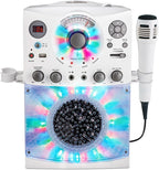 Sistema de karaoke con Bluetooth parte superior para carga de CDG, espectáculo de discoteca sonido y luces (negro) SML385BTBK Singing Machine, Blanco, M