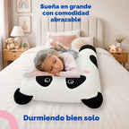 Almohada para cuerpo de niños con forma de panda - Almohada larga de felpa suave de 47" en forma de U, almohada de animales para niños, para dormir, leer, comodidad para TDAH y necesidades