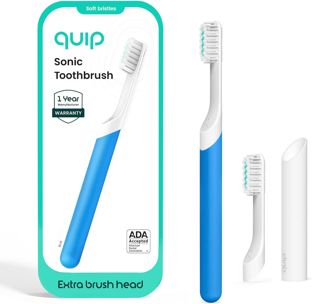 Quip Cepillo de dientes sónico para adultos con temporizador, inclu...