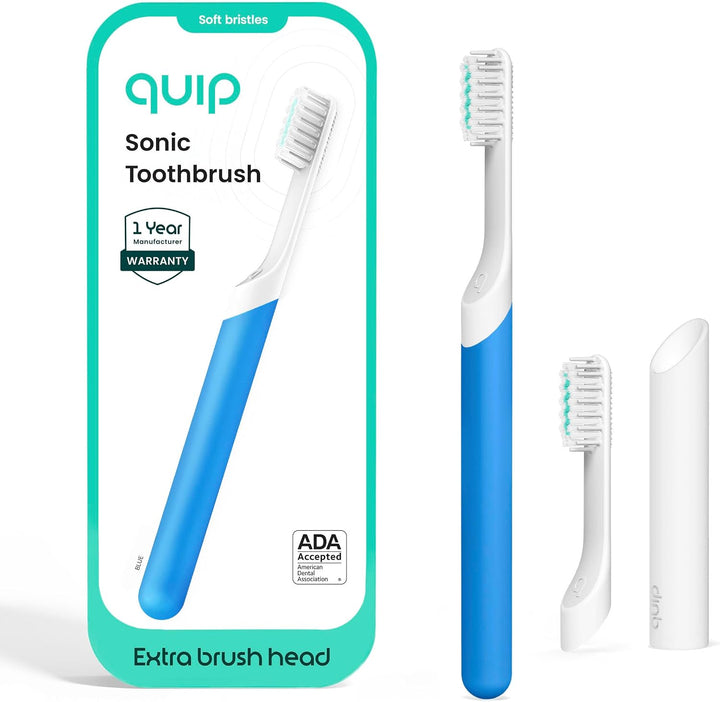 Quip Cepillo de dientes sónico para adultos con temporizador, inclu...