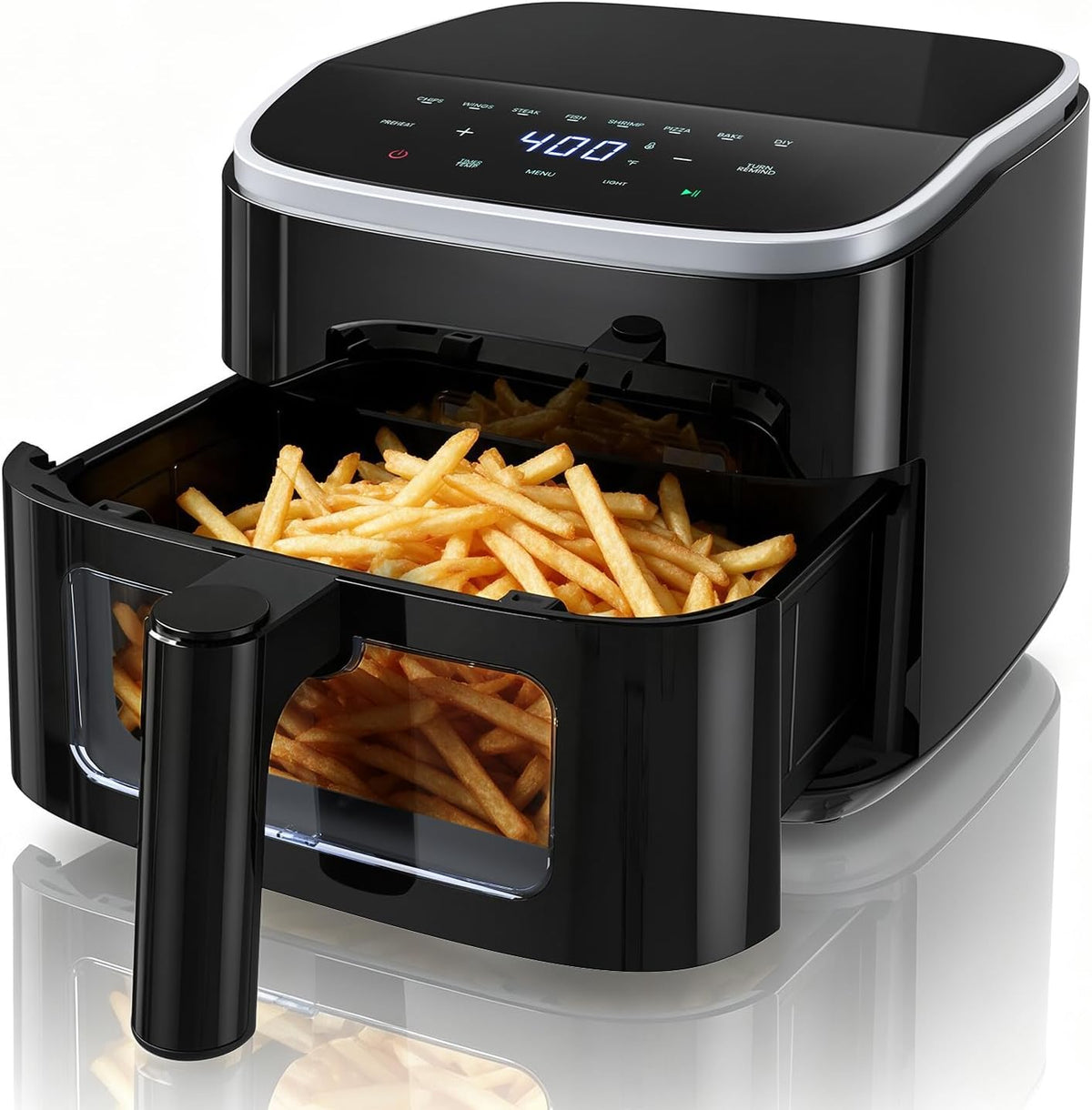 DUMOS Air Fryer, 4QT Nonstick Airfryer con 8 Presets Visual Window