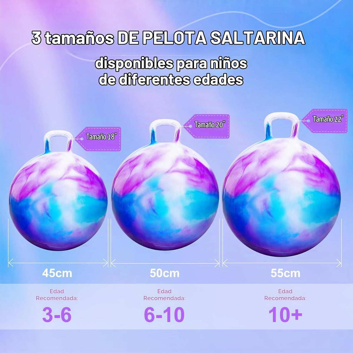 Pelotas de tolva para niños de 6 a 12 años, pelota inflable de 20