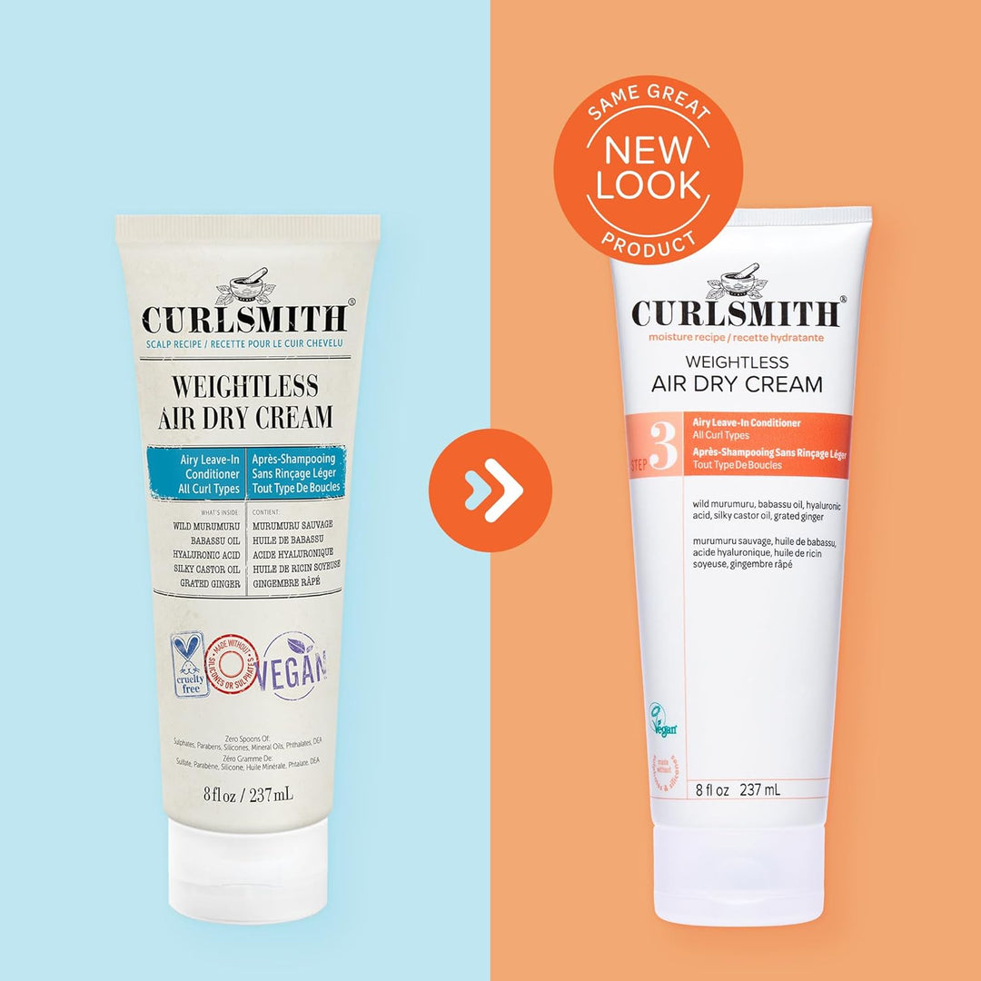CURLSMITH Weightless Air Dry Cream for Hair, Hydrating and Detangli...