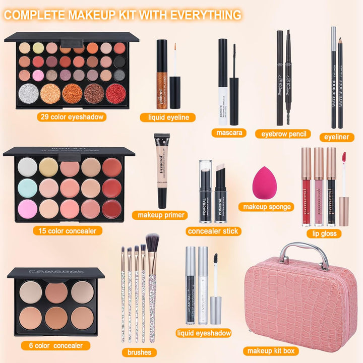 Kit de maquillaje profesional, kit de maquillaje para niñas, juego...