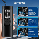 FamilyKit Compresor de aire portátil para inflador de neumáticos, b...