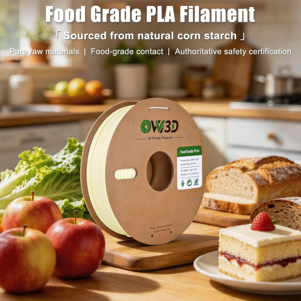 OVV3D Filamento PLA de grado alimenticio de 0.069 pulgadas, PLA + f...
