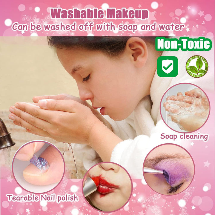 For Ideahome Juguetes de maquillaje lavables para niñas, juego de m...