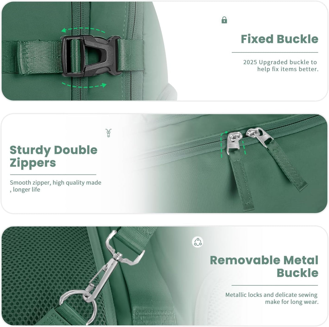 Mochila de Viaje Sinaliy, Verde, Grande, Viajes