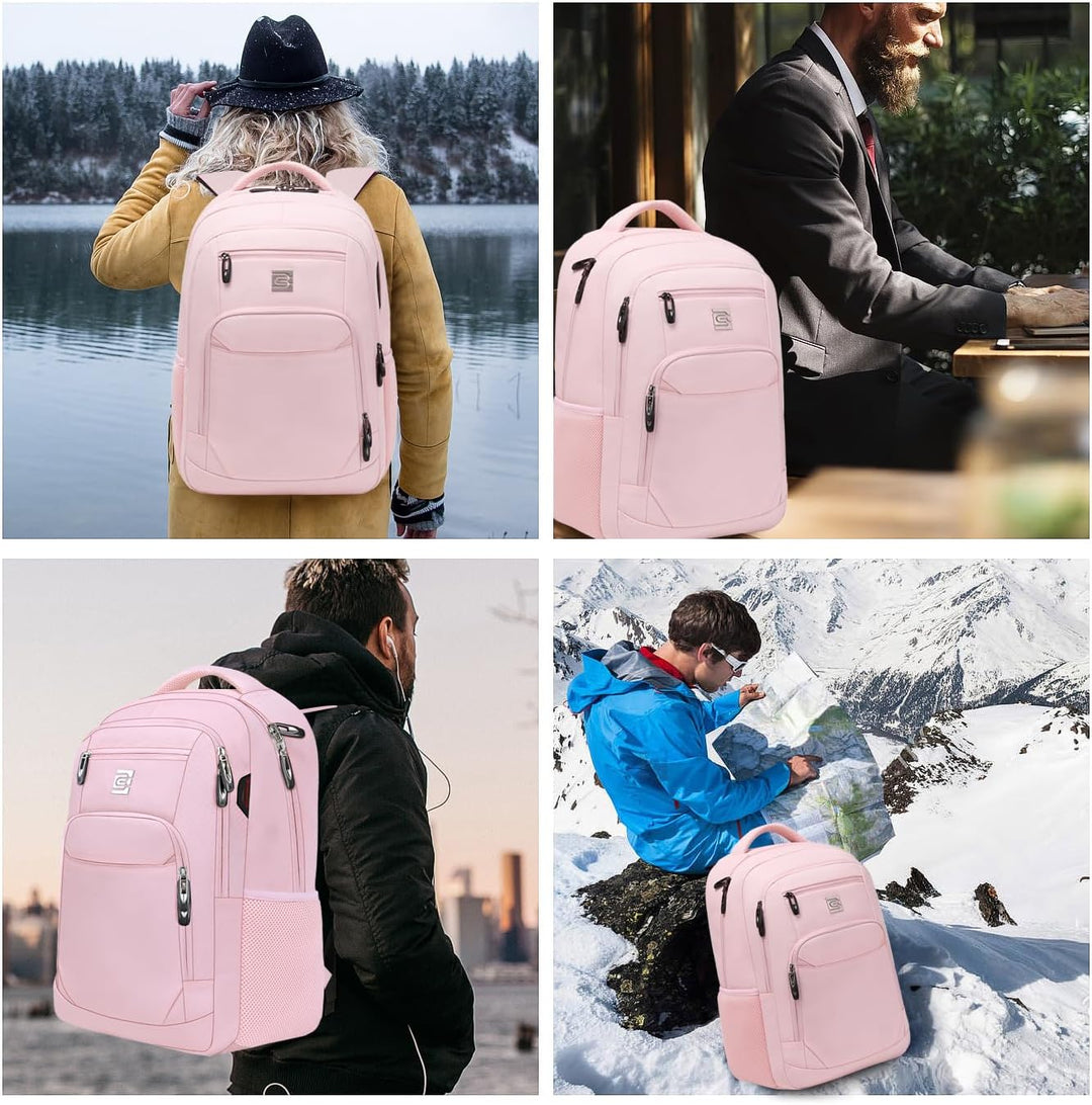 Mochila para Laptop Volher, Rosa claro, 15,6 pulg., Computadora por...