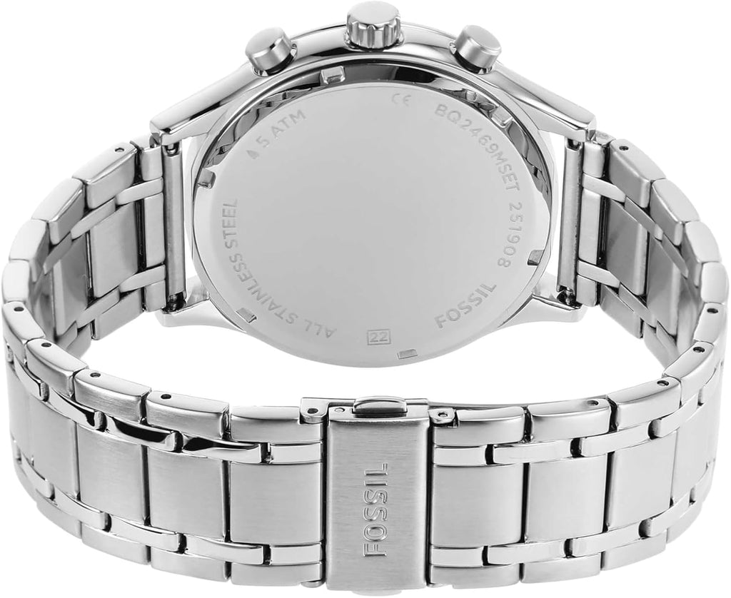 Conjunto de regalo de relojes multifunción de acero inoxidable de tamaño mediano Fenmore para él y para ella