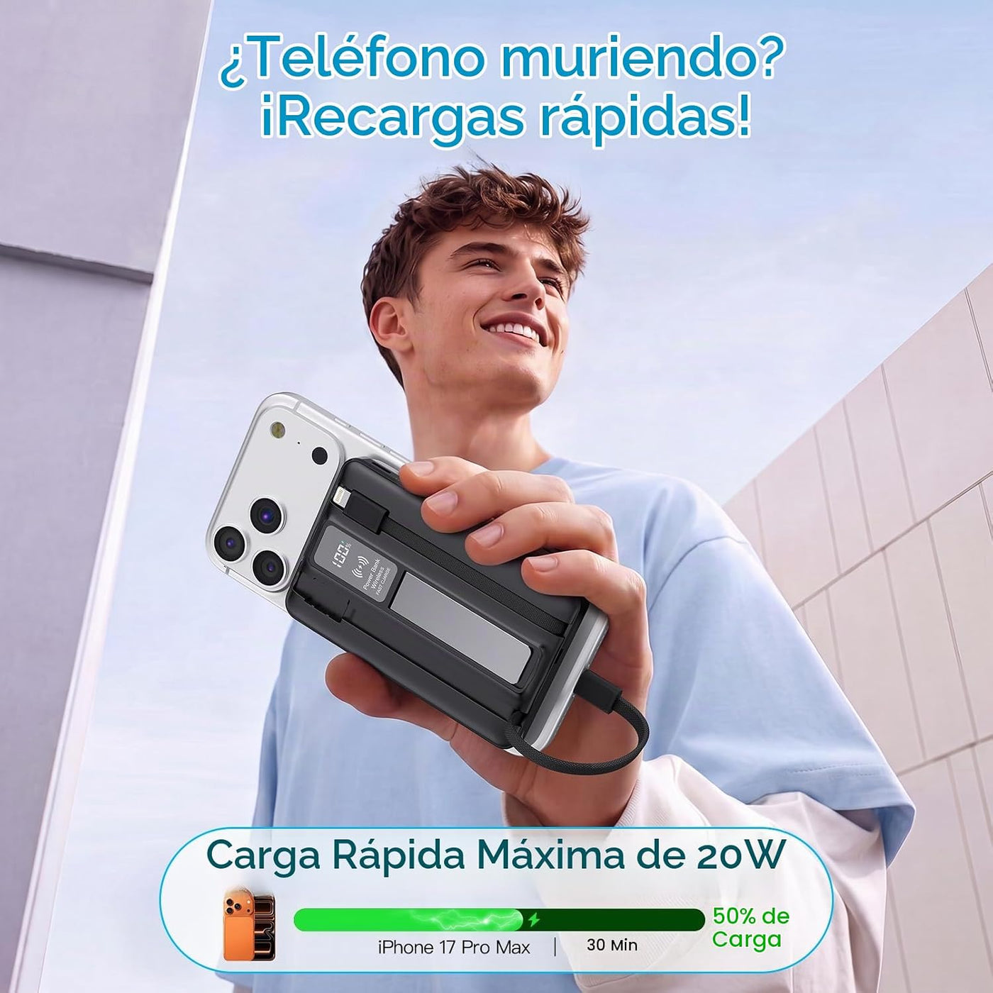 Cargador portátil Magsafe 2026, batería magnética inalámbrica de 10...
