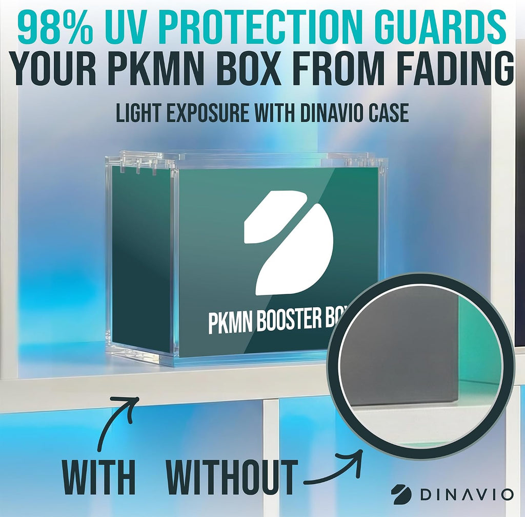 PKMN - Caja de refuerzo de acrílico apilable – 0.315 pulgadas + 0.197 pulgadas de acrílico ultra grueso con imanes fuertes N52 – Protector de caja de refuerzo PKMN – Compatible con cajas de refuerzo PKMN