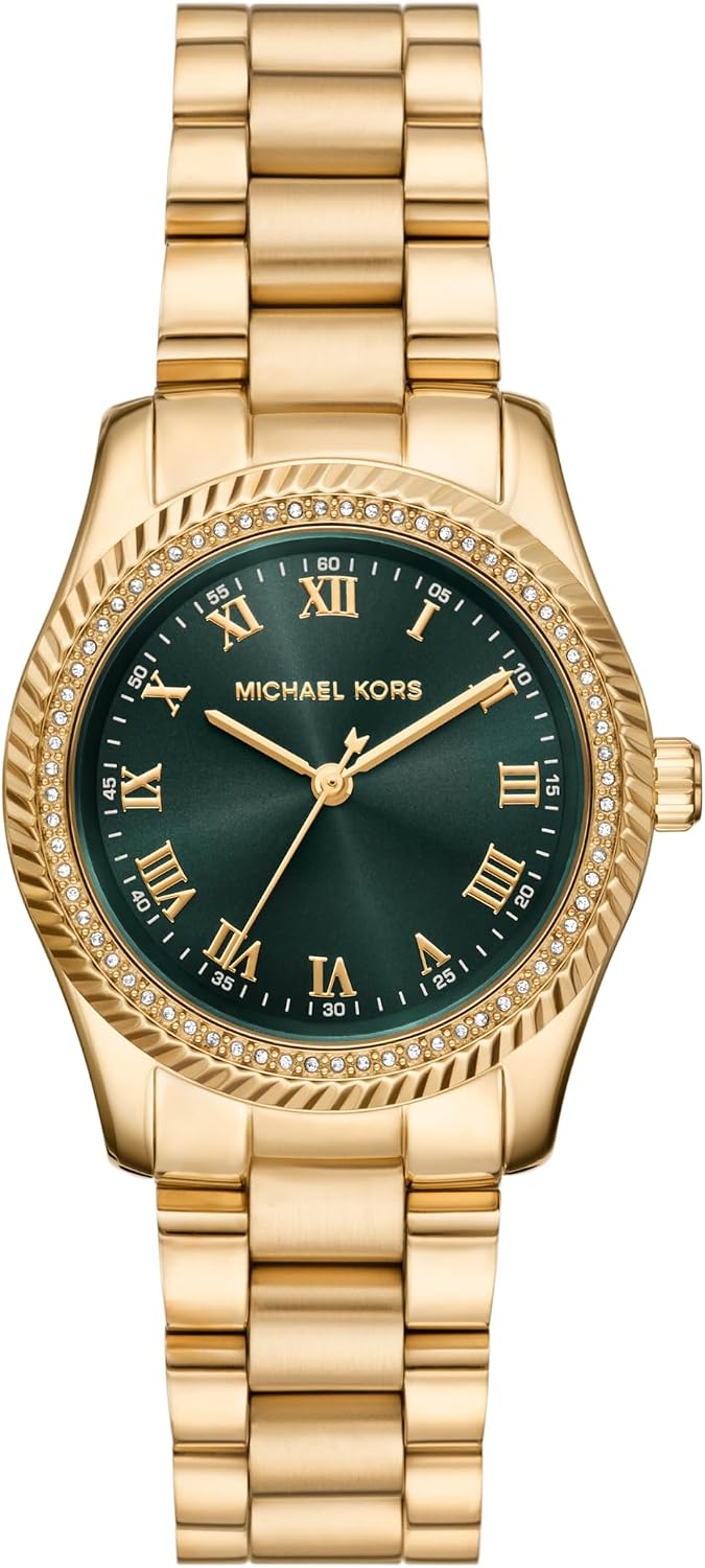 Reloj de mujer Michael Kors Lexington de tres agujas, acero inoxidable con acabado dorado (Modelo: MK7622)