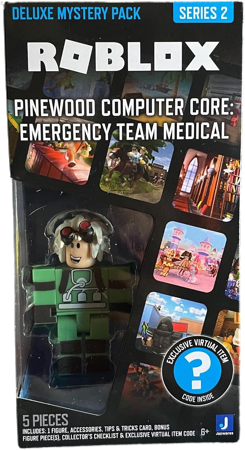 Roblox Deluxe Mystery Pack - Figura de acción serie 1, incluye artículo virtual exclusivo (elige figura) (equipo médico de emergencia)