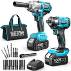 Seesii Kit combinado de llave de impacto y destornillador de impacto para