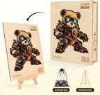Rompecabezas de oso cibernético para adultos, regalos de madera, 140 piezas de 11.4 x 10 pulgadas