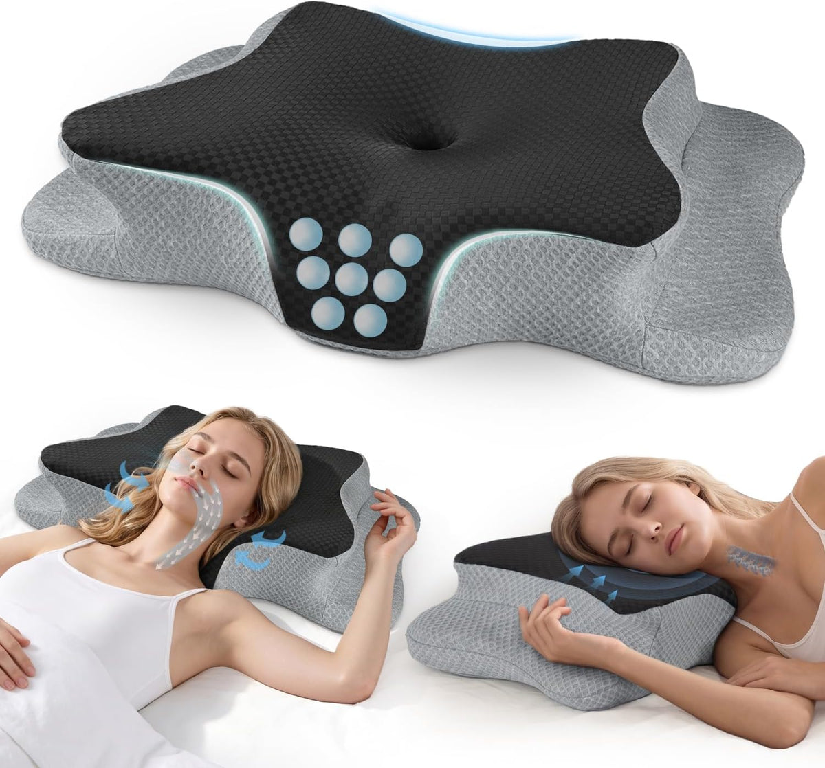 CHxxy Almohada cervical para el cuello para aliviar el dolor de dormir