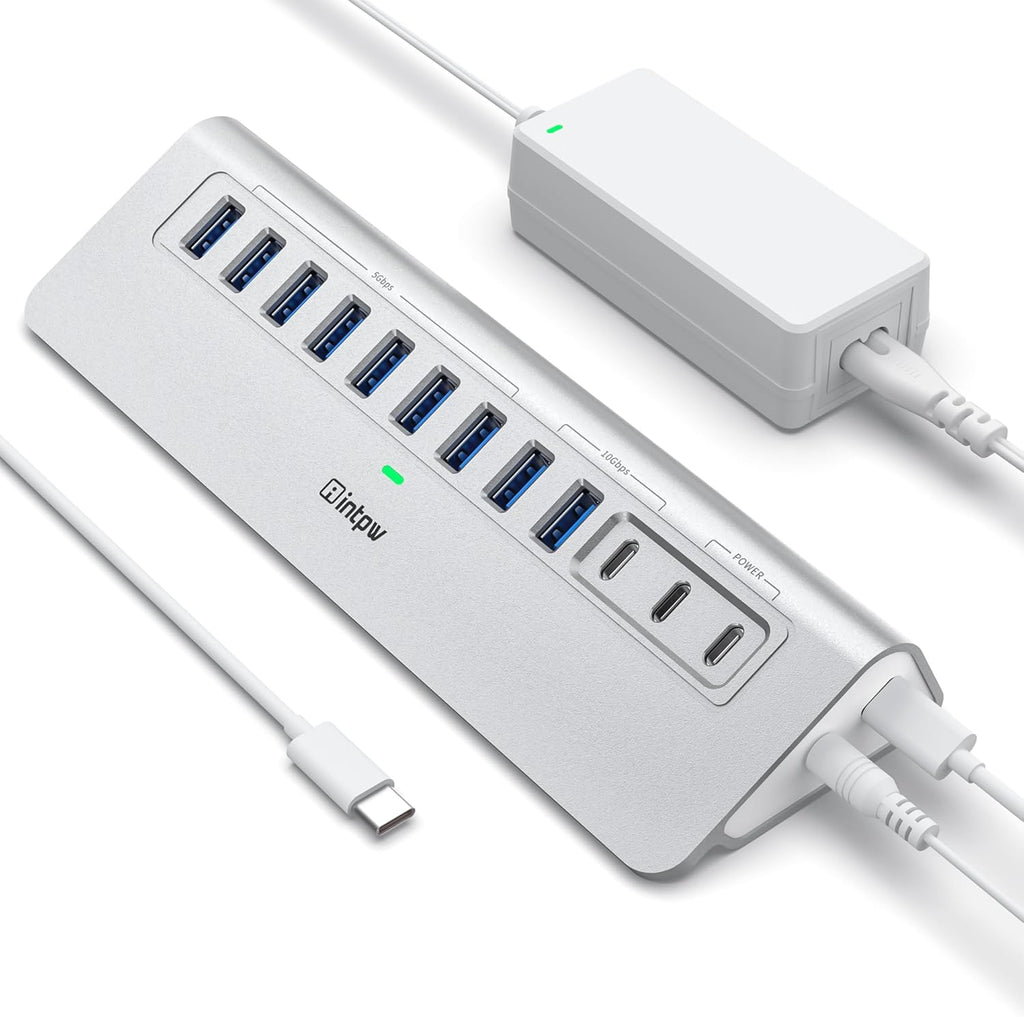 intpw, YH9AC, hub USB 3.2 de 12 puertos, alimentado