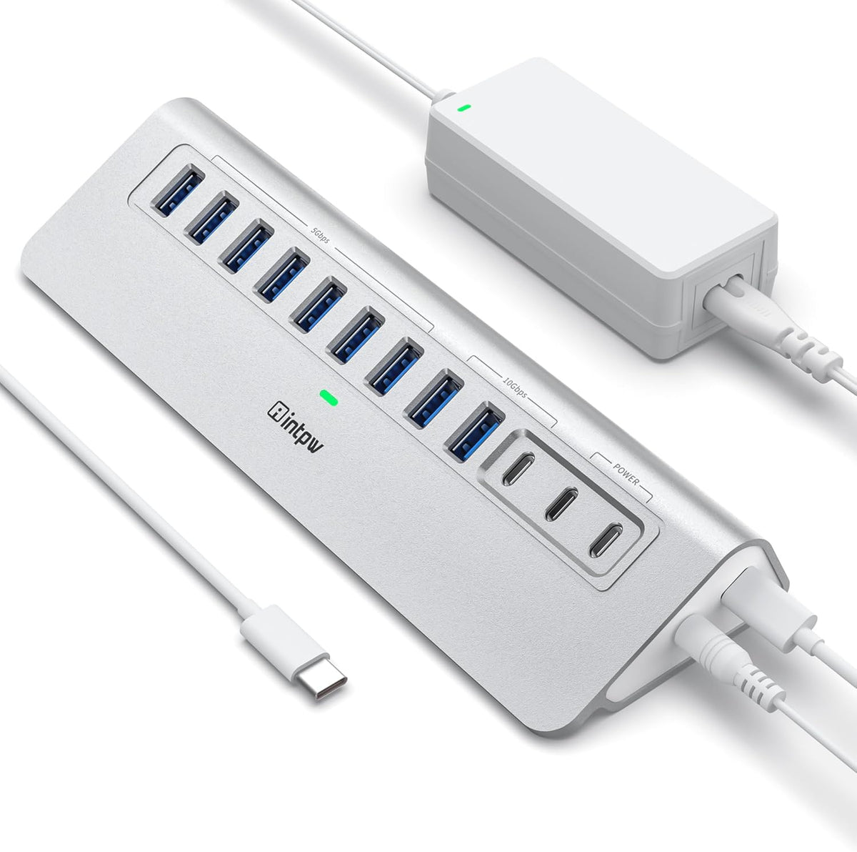 intpw, YH9AC, hub USB 3.2 de 12 puertos, alimentado