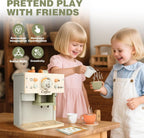 Cafetera de juguete, accesorios de cocina de madera para niños
