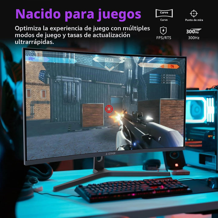 Z-Edge Monitor de juegos curvo de 27 pulgadas, monitor PC FHD 1080P...