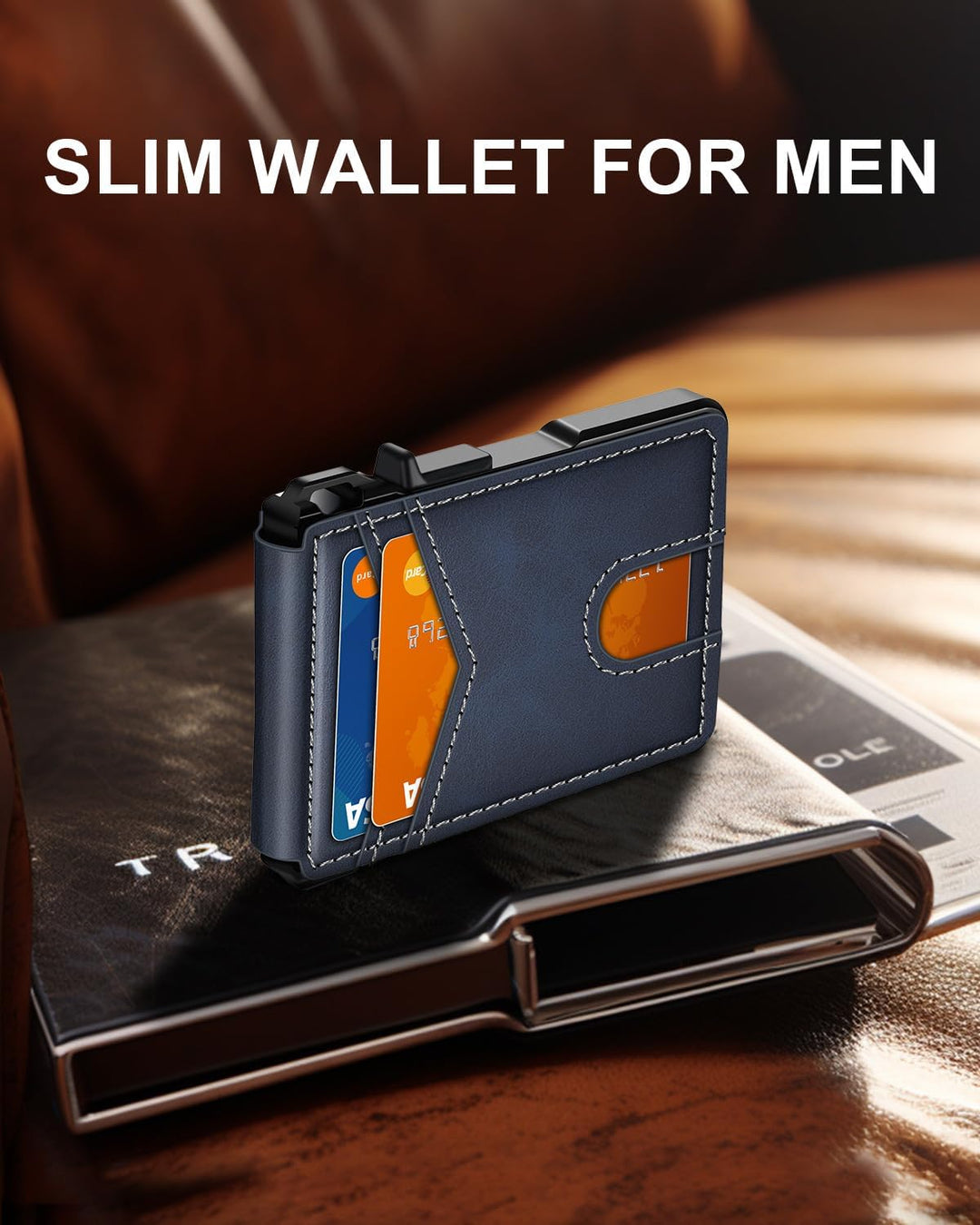 Cartera para hombres, cartera minimalista para hombres de 9-13 tarj...