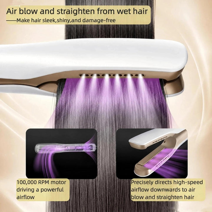 VAV Alisador de cabello 2 en 1 para cabello húmedo a seco con flujo...