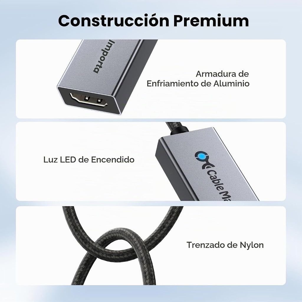 Cable Matters Adaptador unidireccional USB-C a HDMI 2.1 de 48Gbps para