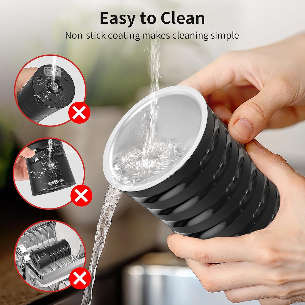 Vaporizador de leche eléctrico, espumador de leche de espuma fría y
