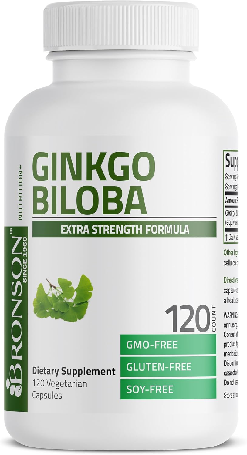 Bronson Ginkgo Biloba Extra Strength Apoya la función cerebral y so...