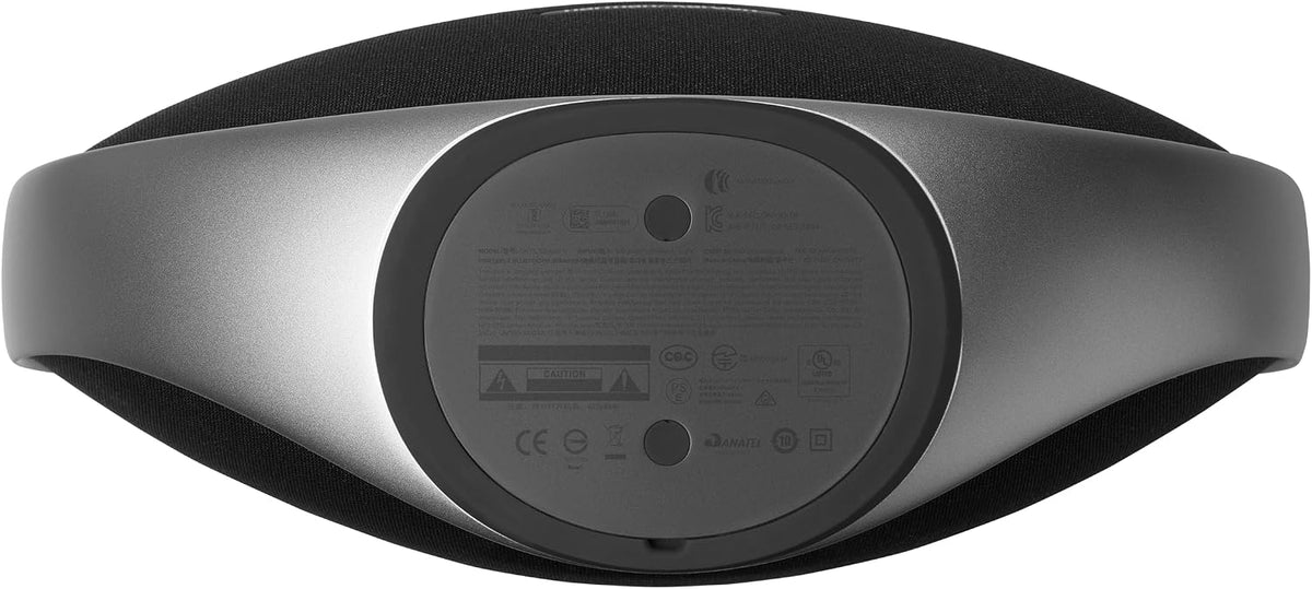 Harman Kardon Onyx Studio 9 - Altavoz portátil estéreo Bluetooth para el hogar con batería incorporada y carga USB, autoajuste y conexión de múltiples altavoces por Auracast - Negro