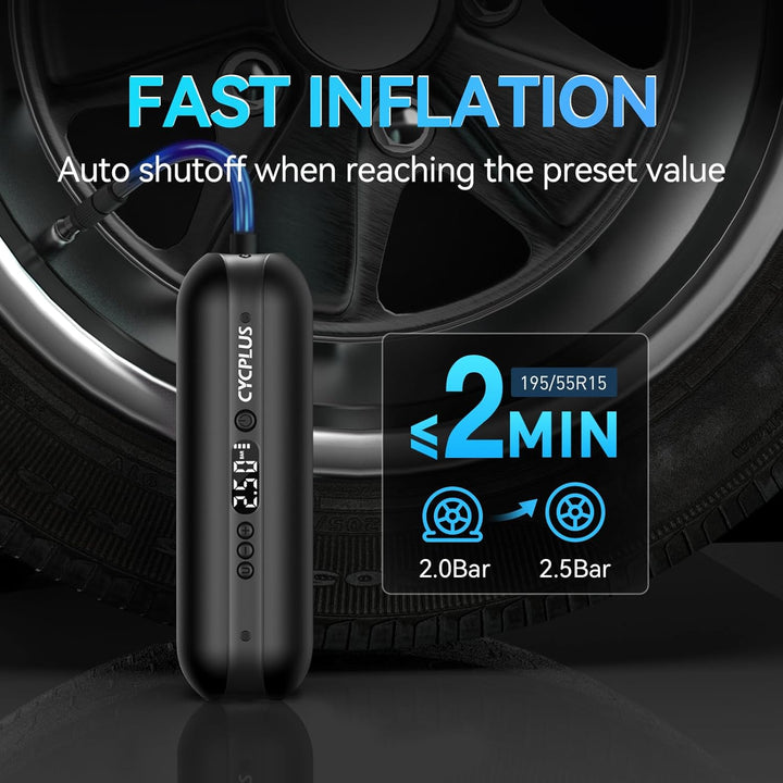 CYCPLUS Electric Air Compressor Portable Bicycle Pump Car Tire Infl...