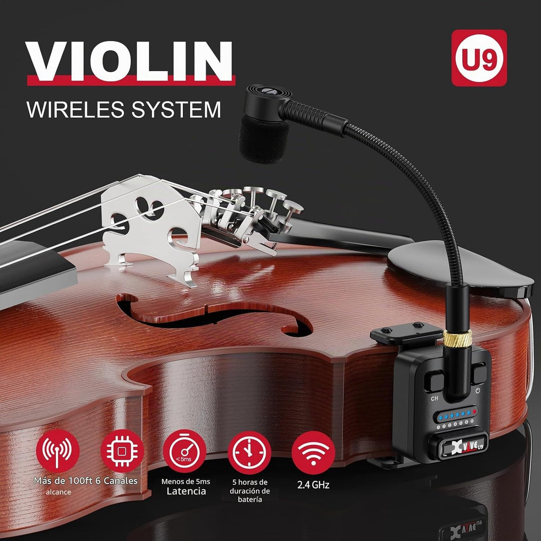 Xvive Sistema inalámbrico de violín U9 con transmisor y receptor de...