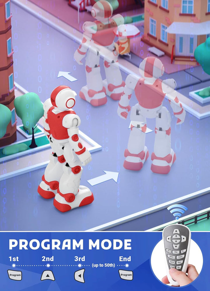 EduCuties Juguetes robot para niños, control remoto programable, ju...